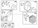 Muffler Groups Diagram and Parts List for 082331-0162-01  Briggs and Stratton Engine